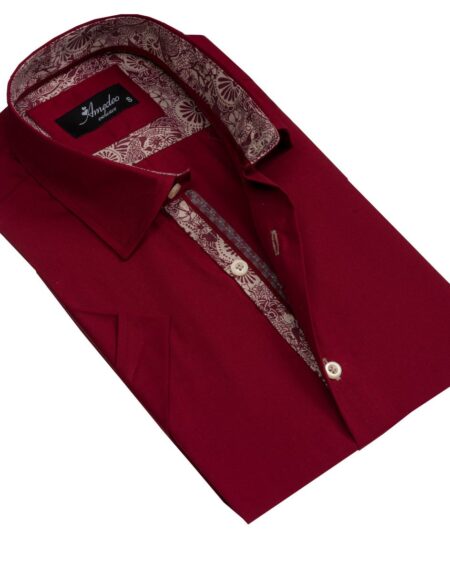 long sleeve mens burgundy dress shirt Men's Vintage Burgundy & Silver Tooling Embroidered Western Shirt main image 0