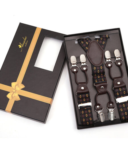 Men's Dual Clip Y Back Adjustable Strap Black Colorful High Quality Premium Suspenders - Amedeo Exclusive