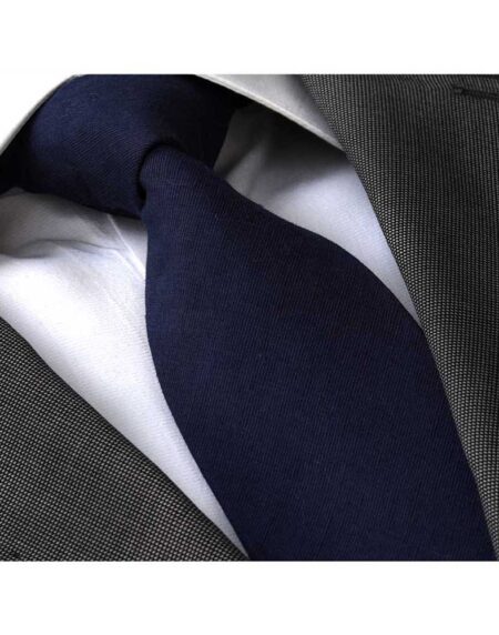 Men's Fashion Navy Blue Tie Silk Neck Tie Gift Box - Amedeo Exclusive