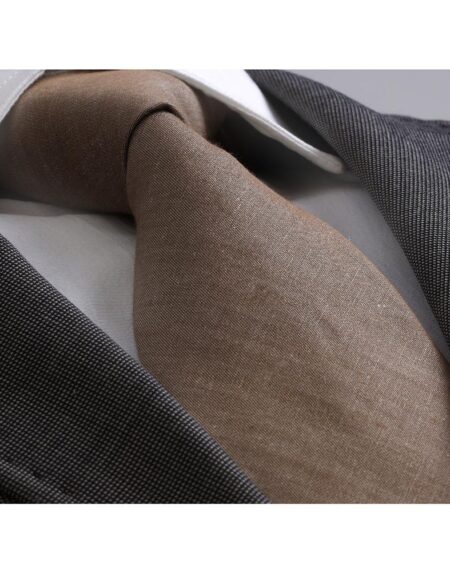 Men's jacquard Brown & White Premium Neck Tie With Gift Box - Amedeo Exclusive