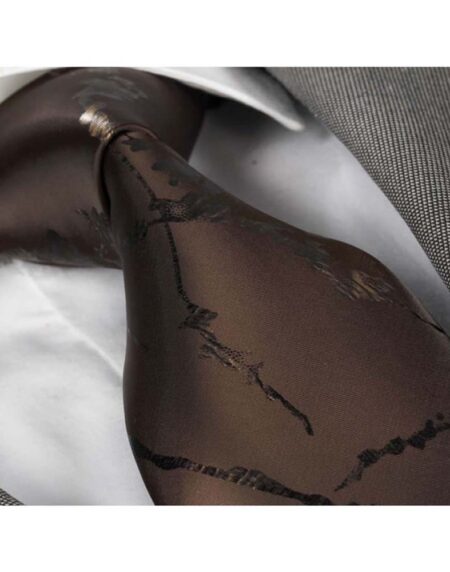Men's Fashion Brown Black Neck Tie Gift Box - Amedeo Exclusive