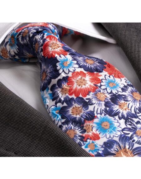 Amedeo Exclusive Men's Fashion Colorful Floral Silk Neck Tie With Gift Box - Amedeo Exclusive