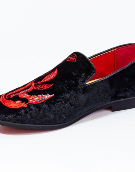 Premium Red And Black Loafers for men designer slip on casual / dress shoes – Luxury Leather - Amedeo Exclusive