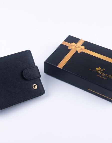 Leather Wallets Black -AMLW-0001 - Amedeo Exclusive