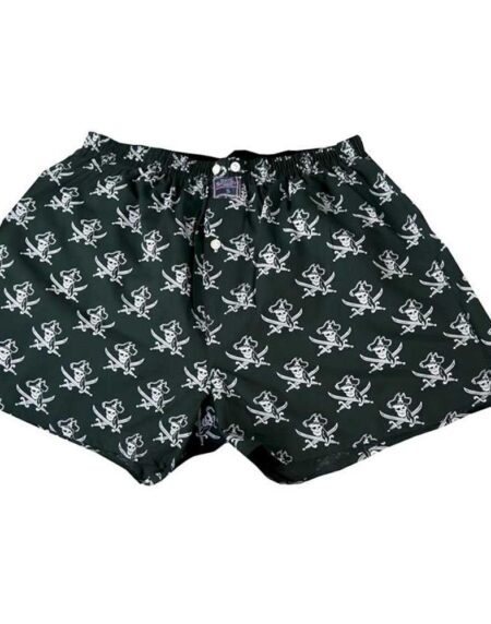 Men's Green White Pirates Cotton Boxer Brief Underwear - Amedeo Exclusive