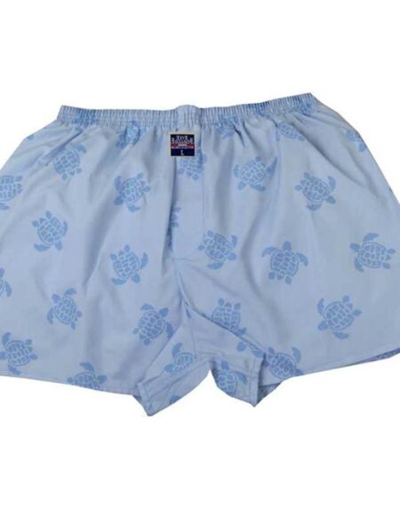 Men's Blue Turtles Cotton Boxer Brief Underwear - Amedeo Exclusive