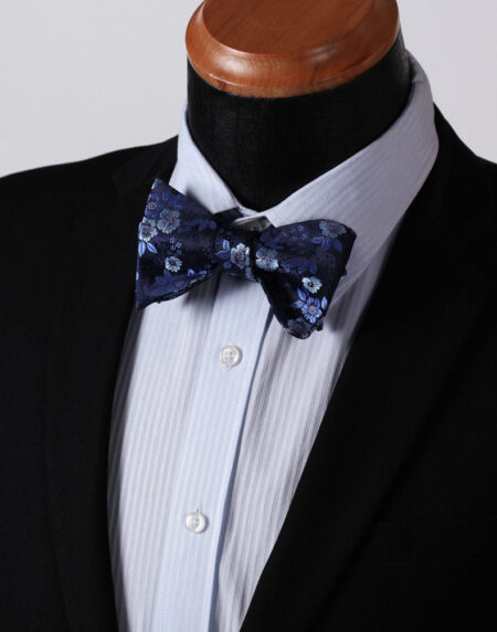 Floral Mens Silk Self tie Bow Tie with Pocket Squares Set - Amedeo Exclusive