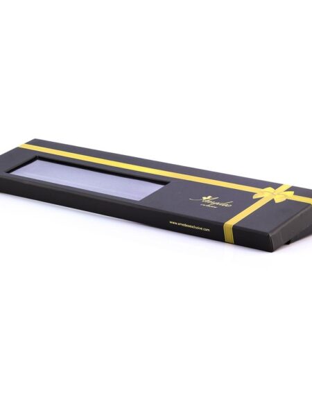 Men's Fashion Black Squares Neck Tie Gift box - Amedeo Exclusive